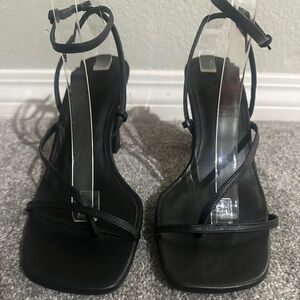 Vince Black Thong Ankle Strap 3.5 inch Heels